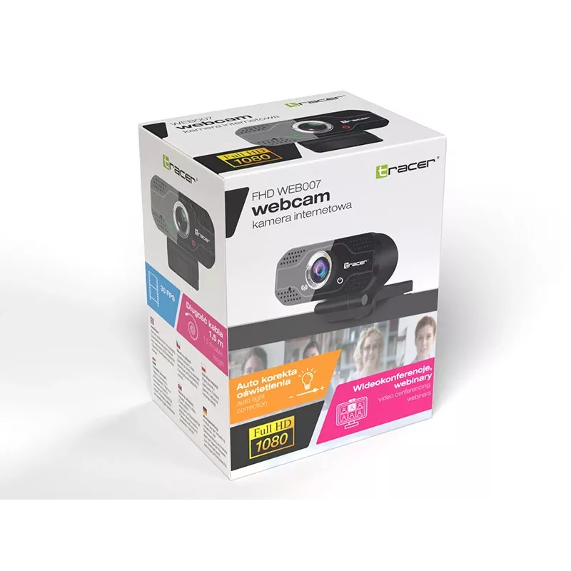 Webcam Tracer WEB007 2 MP 1920 x 1080 pixels USB 2.0 preto