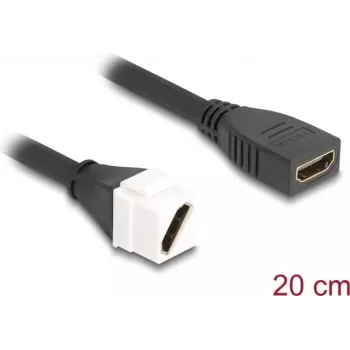 Módulo Keystone DeLOCK cabo HDMI fêmea para fêmea diagonal 8K 60 Hz 20 cm preto