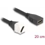 Módulo Keystone DeLOCK cabo HDMI fêmea para fêmea diagonal 8K 60 Hz 20 cm preto