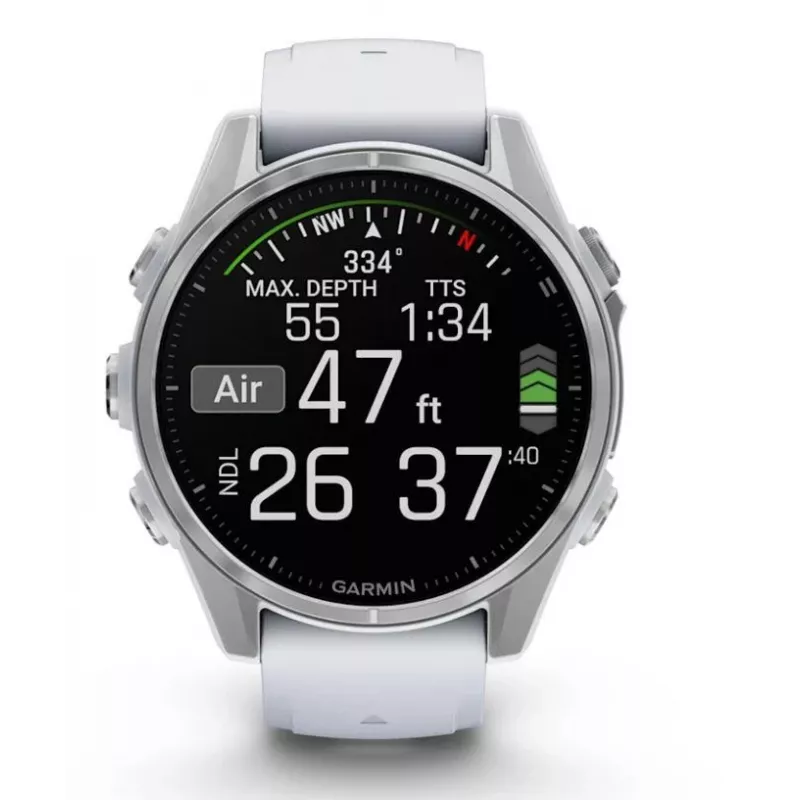 Garmin Fenix 8 3,3 cm (1,3) AMOLED 43 mm Digital 416 x 416 píxeis Ecrã tátil prateado Wi-Fi GPS (satélite)