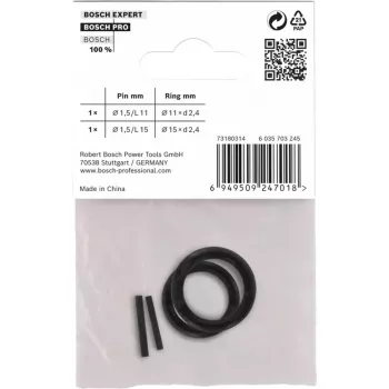 Conjunto anel de retenção e pino, para chave de caixa de impacto PRO 1/4, fixação preta, 4 peças