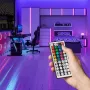 Barra de luz LED Vention PAEWH 2 m, alimentação USB 5 V, RGB com comando IR, montagem com fita adesiva dupla face