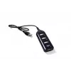 Hub USB VAKOSS TC-234UX — hub USB 2.0 de 4 portas, alimentação DC (5 V, 1 A), preto