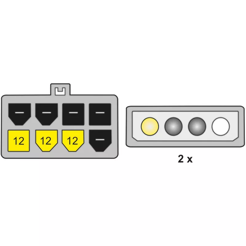 Delock 82397 cabo adaptador de alimentação PCI Express, 2x 4 pinos de 5,25" para PCIe de 8 pinos, 12 V, 0,30 m
