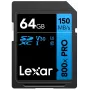 Memória flash SDXC Lexar 64 GB UHS-I 800xPRO — Classe 10, U3, V30, 150 MB/s