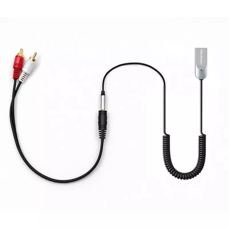 Adaptador recetor de áudio sem fios QOLTEC HiFi BT6.0 2xRC – recetor de áudio Bluetooth para altifalantes e autorrádio