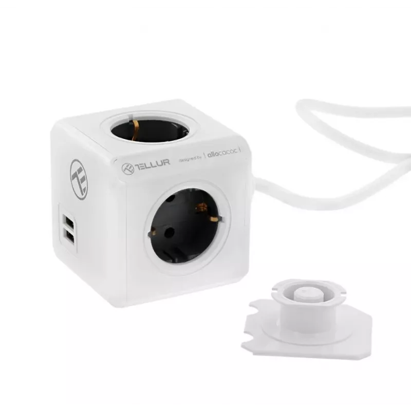 Extensão elétrica Tellur Power Cube Extended 4 tomadas 2 portas USB