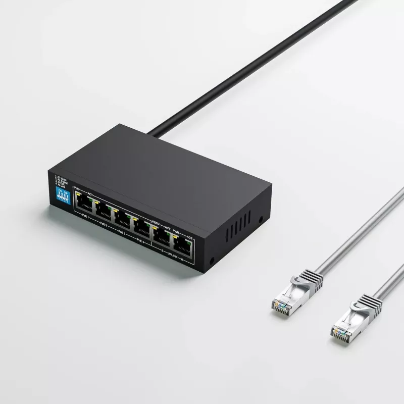 Switch não gerido Extralink EUROS V2 4x 100Mb/s PoE/PoE+