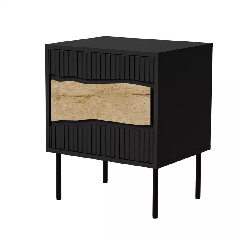 Mesa de cabeceira Cama INSERTO, 2 unid., 50x40x61.5 cm, preto + LED