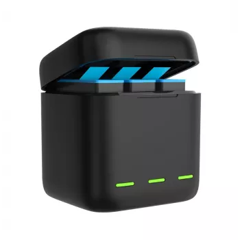 Caixa de carregamento de 3 vias Telesin para GoPro Hero 12 / Hero 11 / Hero 10 / Hero 9
