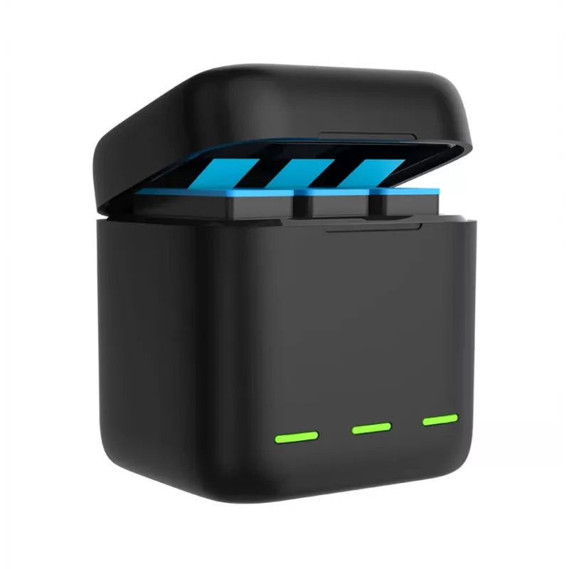 Caixa de carregamento de 3 vias Telesin para GoPro Hero 12 / Hero 11 / Hero 10 / Hero 9