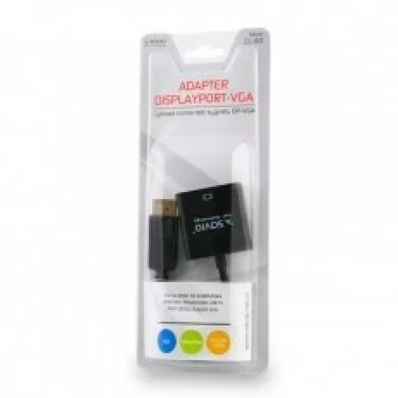 Adaptador de cabo de vídeo Savio CL-90 DisplayPort para VGA 0,2 m preto
