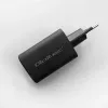 Carregador Qoltec 50766 para dispositivos móveis portátil, consola de jogos portátil, powerbank, smartphone, smartwatch, tablet preto AC carregamento rápido para interiores