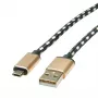 Cabo USB ROLINE 11.02.8820 1,8 m USB 2.0 USB-C Micro-USB B preto - dourado (11.02.8820)