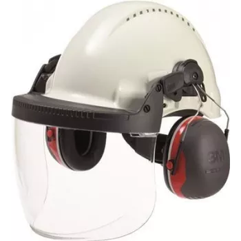 Viseira facial 3M Peltor 5F-1 transparente Policarbonato – proteção facial completa, resistente a riscos