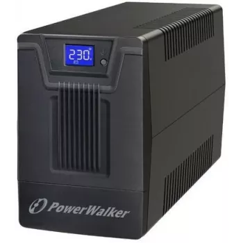 Fonte de alimentação ininterrupta PowerWalker VI 800 SCL FR — UPS Line‑Interactive 0,8 kVA (480 W), 2 tomadas Type E, USB, RJ-45/RJ-11, bateria 12V 9Ah, torre, preto