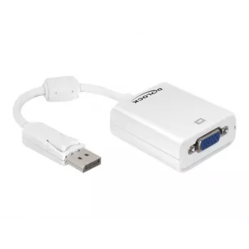 Adaptador de cabo de vídeo DeLOCK 61766 0,125m VGA DisplayPort branco
