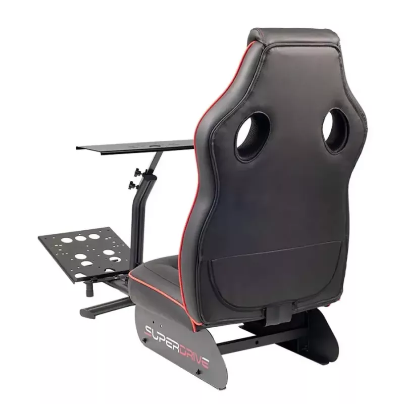Cockpit de corridas Subsonic SA5681 preto vermelho pele sintética malha metal
