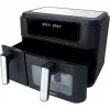 Fritadeira de ar quente dupla HF 9500 DUO (preta, 2.400 Watt, 2 cestos 6 L + 3,5 L)