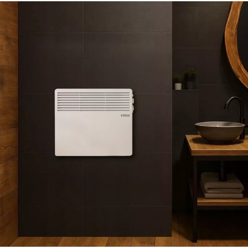 Aquecedor convector elétrico portátil de parede N'OVEEN 1000W com termostato CH3350