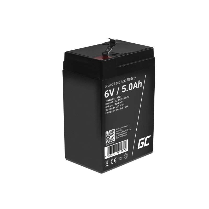Bateria UPS Green Cell AGM11 6 V 5 Ah chumbo-ácido (VRLA) bateria individual, 70×100×47 mm, 780 g