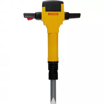 Theo Klein 8405 Martelo demolidor Bosch I a pilhas com movimento de subida e descida da broca I com som de motor e luz intermitente I dimensões: 28 cm x 7 cm