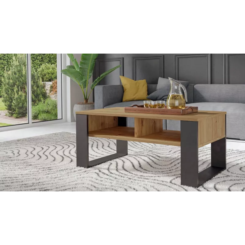 Mesa de centro / Mesa lateral / Mesa de canto Topeshop MODERN 2P ART CZ, mesa de centro de forma retangular, 2 pernas