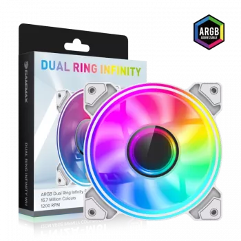 Gamemax | Ventoinha de caixa | DUAL RING INFINITY | Branco