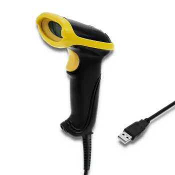 Qoltec 50867 leitor laser de códigos de barras 1D/2D, USB, preto
