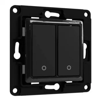 Interruptor de luz Shelly Wall Switch 2 preto botões de controlo compatibilidade Shelly 2.5