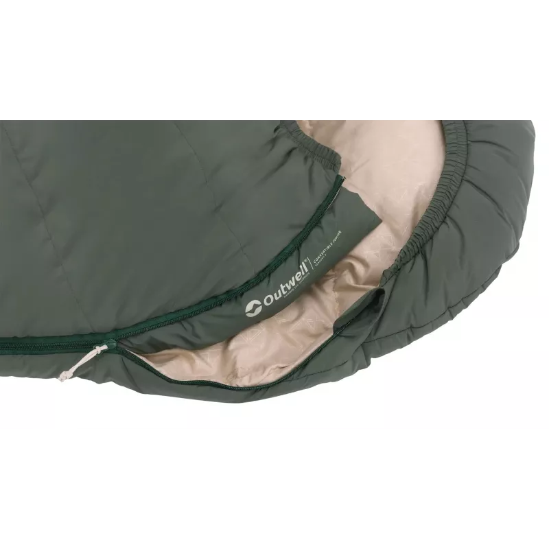 Saco de dormir para criança Outwell Convertible Junior (120-150 cm) - verde-poeira Tamanho: esquerdo