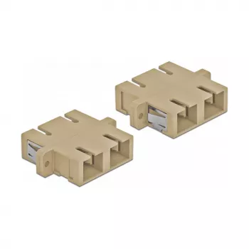Adaptador de fibra ótica DELOCK SC fêmea–fêmea bege, pack de 4 (modelo 85996)