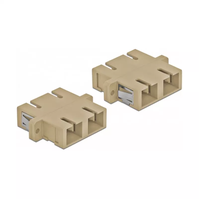 Adaptador de fibra ótica DELOCK SC fêmea–fêmea bege, pack de 4 (modelo 85996)