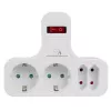 Régua de tomadas 4 tomadas com interruptor MACLEAN MCE224 F — tomada 4 tomadas com interruptor individual