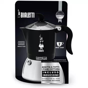 Máquina de café de indução BIALETTI FIAMMETTA 2 chávenas, preto