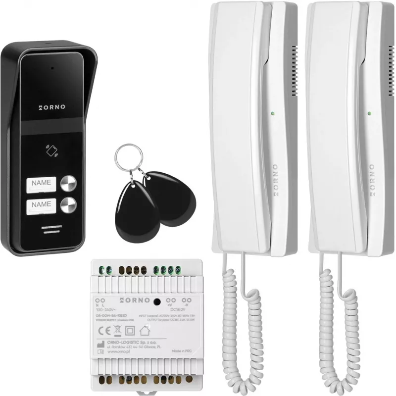 Intercomunicador ORNO OR-DOM-BA-936ZD/W 2 fios/2 famílias
