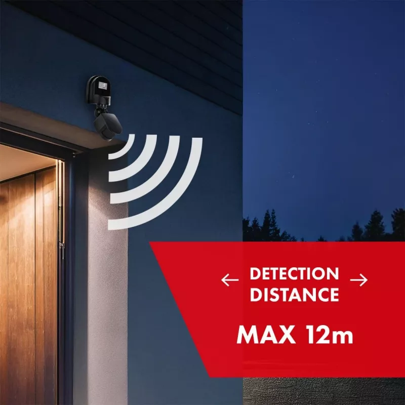 Sensor de movimento e crepuscular MACLEAN MCE25 B — detetor de movimento com sensor de luz, montagem em parede/teto