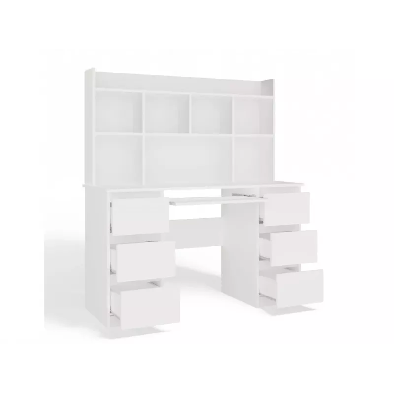 Conjunto secretária KUBA + módulo de extensão, branco