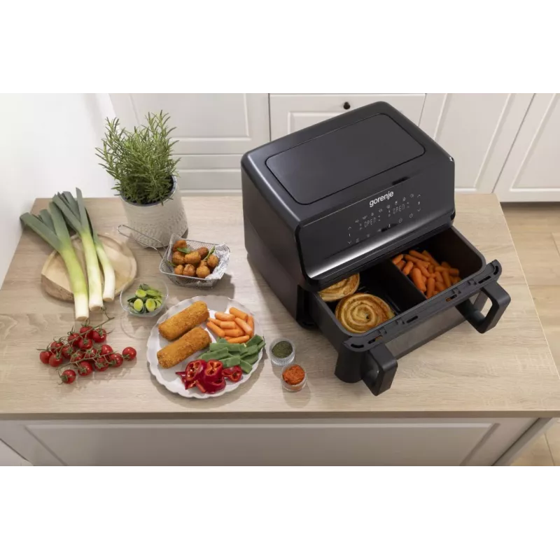 Fritadeira de ar quente Gorenje | AF2700BP | potência 2700 W | capacidade 9 L | preta