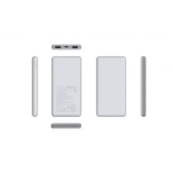 Powerbank Xiaomi BHR9350GL 10000 mAh Li‑Ion, Quick Charge 3+, USB‑A + USB‑C, saída 3 A, branco