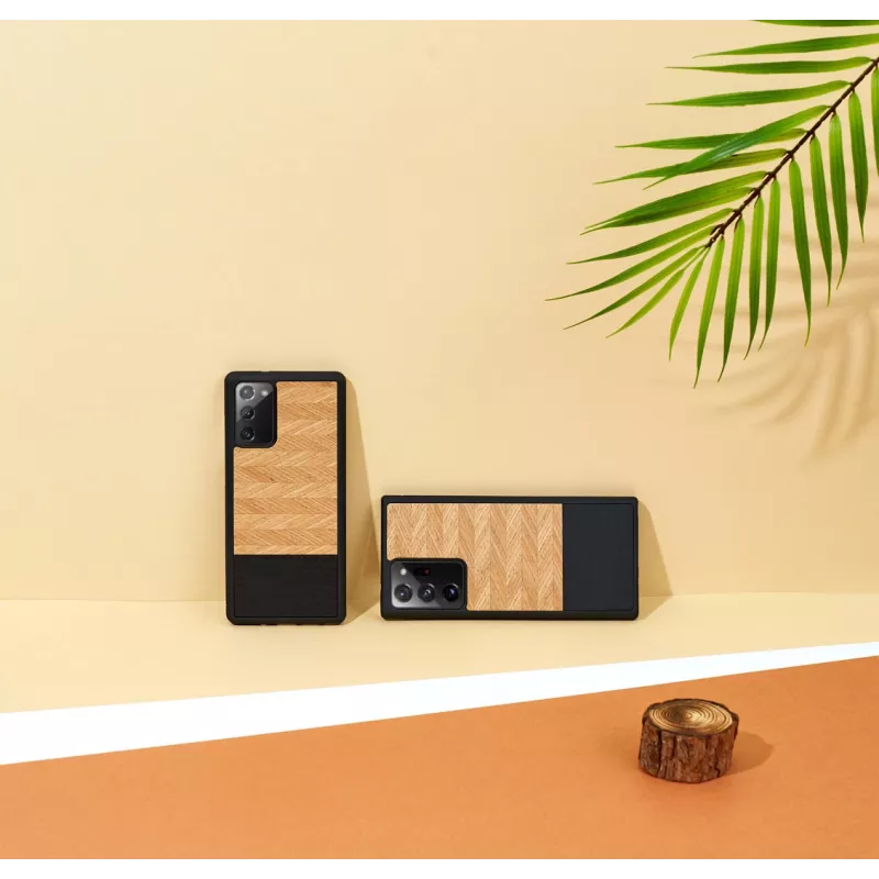 Capa protetora Man and Wood para Samsung Galaxy Note 20 Ultra – padrão espinha de peixe Nero preta