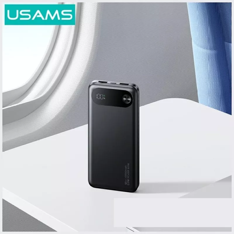 Powerbank portátil usams PB80 10000mAh 20W PD branco