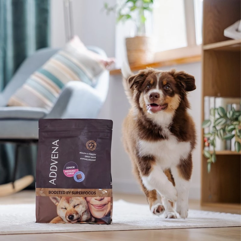 ADDVENA Boosted by superfoods Junior Medium/Large Beef - alimentação seca para cães - 2,5 kg