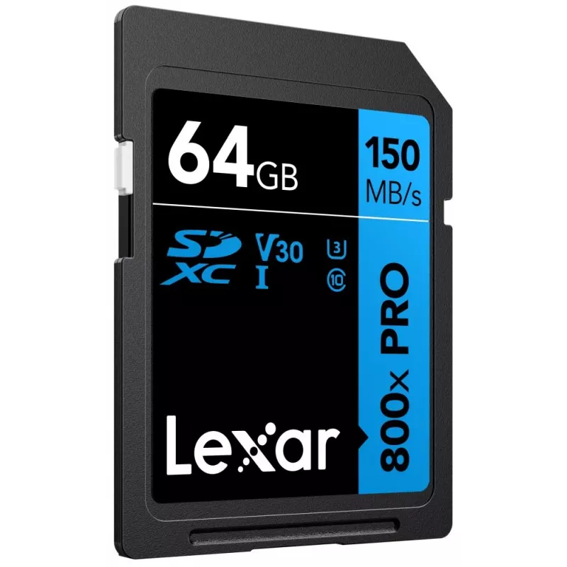 Memória flash SDXC Lexar 64 GB UHS-I 800xPRO — Classe 10, U3, V30, 150 MB/s