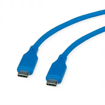 Cabo USB 2.0 ROLINE C-C ST/ST silicone 60W 1m azul - cabo - digital/dados (11.02.9123)
