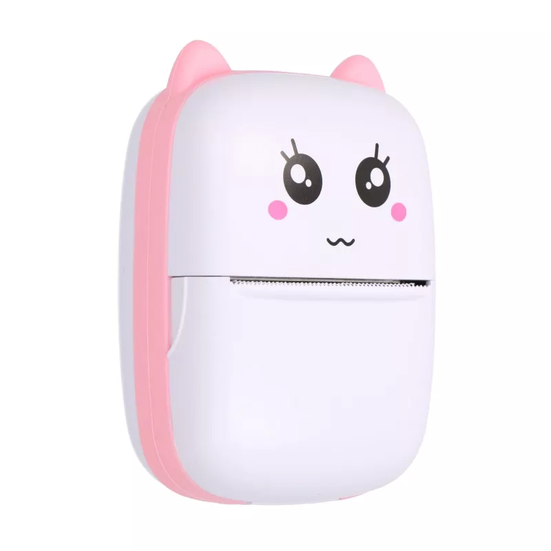 Impressora térmica de recibos Extralink EPP-001 rosa com 5 rolos de papel térmico em branco