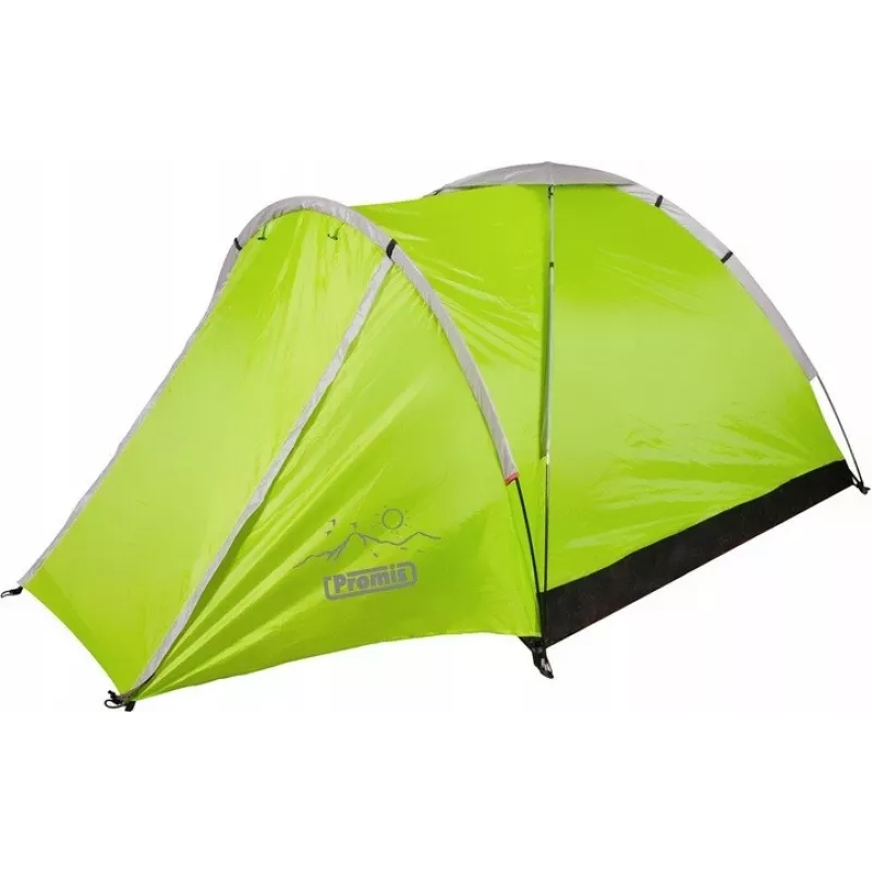 Tenda PROMIS NT80 — tenda de campismo para 3 pessoas com alpendre e rede mosquiteira, área de base 2x2 m
