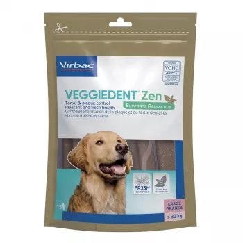 VIRBAC Veggiedent ZEN L snack de mastigar para higiene dentária de cães, tamanho grande