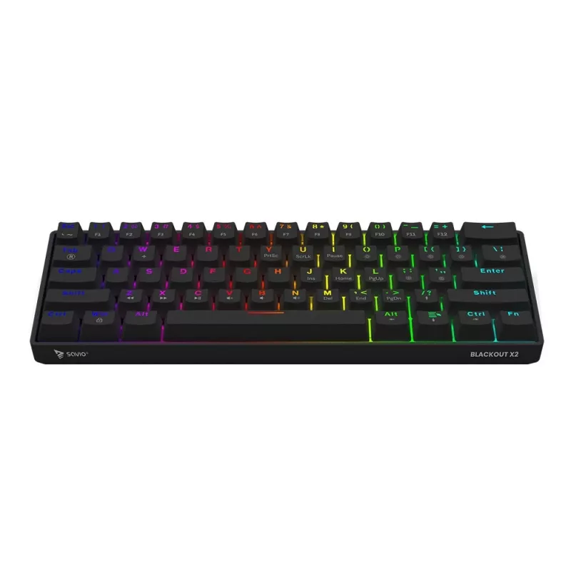 Teclado mecânico SAVIO BLACKOUT X2 OUTEMU Red, Hot Swap