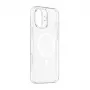 Capa para telemóvel Baseus iP16 Transparent TouchButton Magnetic — capa protetora transparente com botão tátil e fixação magnética